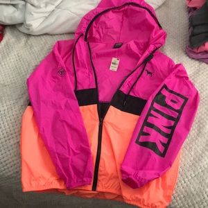 PINK color block wind breaker!